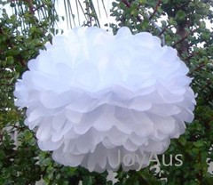 12x light pink grey white tissue paper pom pom lanterns wedding party decoration