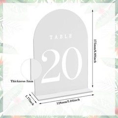 Clear Acrylic Wedding Table Numbers with Stands 11-20 Arch Table Numbers 5×7 …