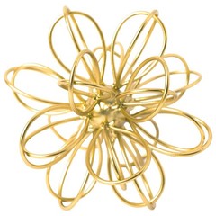 5.5″ Metal Geometric Table Top Decor, Gold Abstract Floral Sculpture, Modern …