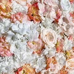 5PCS Artificial Silk Flower Wall Panel Floral Backdrop Party Wedding Decoration.