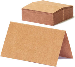 Place Cards for Weddings, 100-Count Kraft Table Name Cards, Blank Rustic Tent Ca