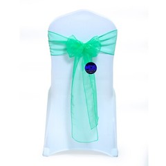 100 Mint Organza Chair Sashes Chair Cover Wider Bows wedding B’Day party décor