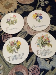 Vintage Sewell Floral Placemats Trivets Set Of 4 Floral Design Made In England