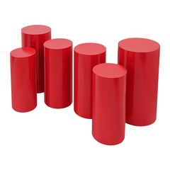 6Pcs Cylinder Pedestal Stands, Metal Display Stands For Wedding Birthday Decor