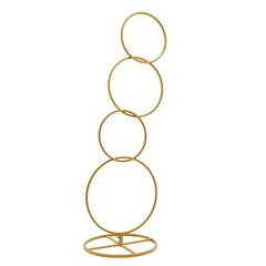 Gold Metal Round Hoop Flower Stand, Detachable Backdrop for Weddings