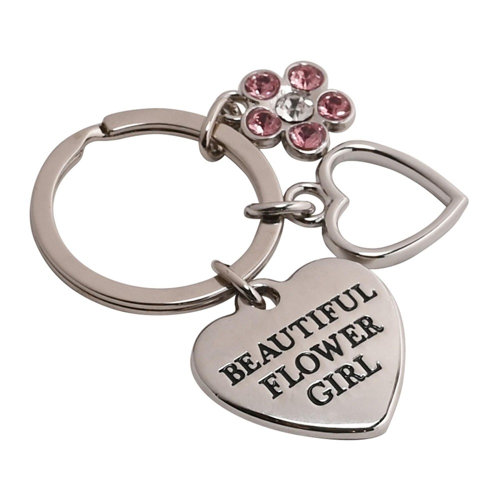 Heart Charm Keyring Wedding Gift – Beautiful Flower Girl