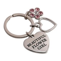 Heart Charm Keyring Wedding Gift – Beautiful Flower Girl