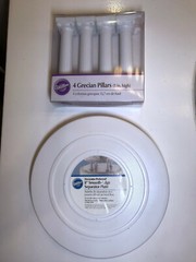 Wilton 302-4102 Separator Plates 8″ & Grecian Pillars 303-3703 (5″set of 4)