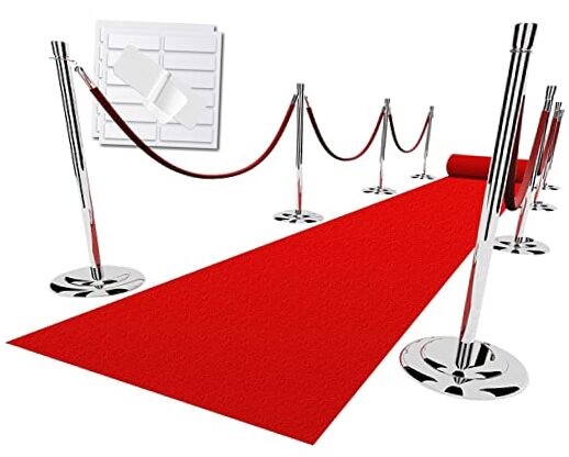Red Carpet Runner for Party, 2.6X30 ft, 130 GSM Felt Non-Woven Fabric,