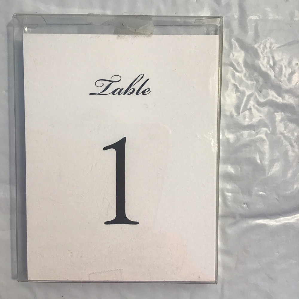Cursive Table Number Card Stock Signs 1-25 With 7 Blank Cards 4 1/4”x 5 1/2”