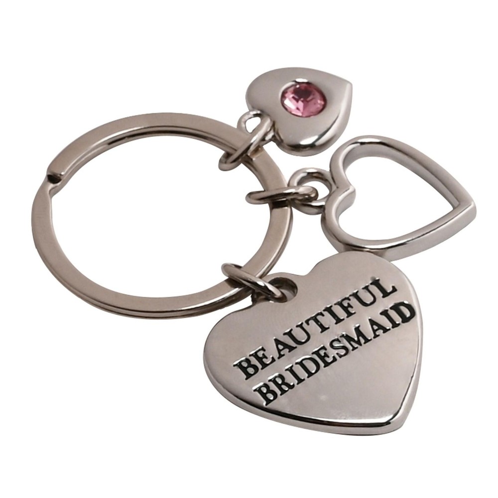 Heart Charm Keyring Wedding Gift – Beautiful Bridesmaid