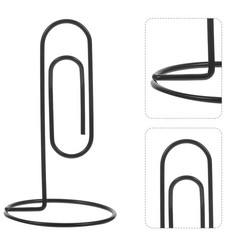 6pcs Metal Paper Clip Desktop Memo Holders Table Card Holders Clamp Black