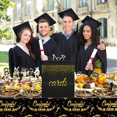 Black Gold Cards Box for Birthday, Wedding, Bridal or Baby Shower, Graduation…