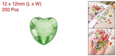 250Pcs Acrylic Heart Gems Heart Shaped Bauble Vase Fillers Ornaments Green