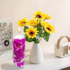 Purple Orchid Faux Flowers Floating Candles – 10 Pieces for Wedding Table