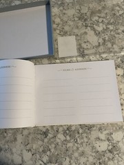 NEW! Studio His & Hers White Guest Book Gold Letters 8X5.75in 50page
