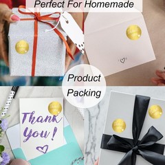 1.5 Inch Thank You Stickers, 480 White Script on Gold Foil Stickers for Small…