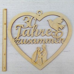 Jubiläum 30 Jahre zusammen Personalisiert mit Wunschnamen Hochzeitstag Holz