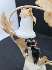 Vintage 40s 50s Coast Novelty Wedding Cake Topper Chalk Couple Bride Groom