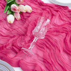 FEXIA 3 Pack Rose Red Table Runner 35×120 Inches for 3 Pack-10FT,