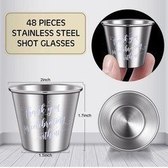 96 Set Wedding Planning Favors for Guests 1.5 oz Stainless Steel Shot Glasses