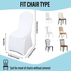 White Spandex Chair Cover Stretch Fit Wedding Reception Party Banquet Decoration