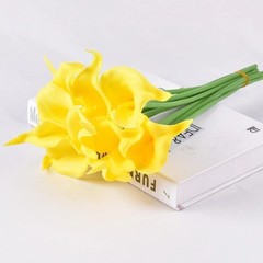 Real Touch Calla Lily Artificial Flowers Bridal Wedding Bouquet Home Decoration
