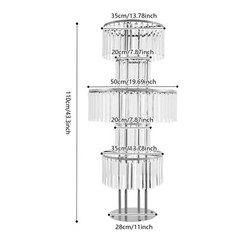 2 PCS 110 cm/43.3 in Tall Crystal Wedding Flower Stand Vase for Party Decor