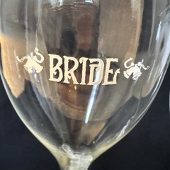Vintage 80s Wedding Champagne Glasses Bride & Groom Heartline Lace Bows Set