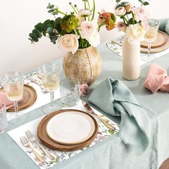 JarThenaAMCS 50 Pack Wildflower Paper Placemat 17 x 11 inch, Pastel
