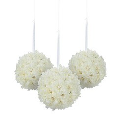 Hydrangea Kissing Balls, Wedding, Home Decor, Faux Floral Accessories, 3 Pieces