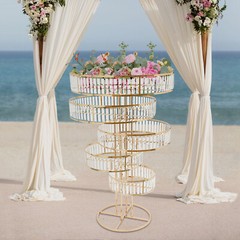 Freestanding Crystal Flower Stand Arrangement Stand Wedding Decoration Pillar