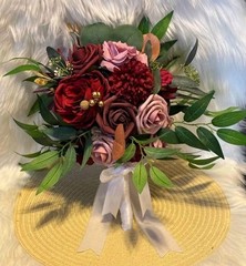 Fall Wedding Bouquet for Bride Silk Artificial Rose Flower Bouquet Decoration