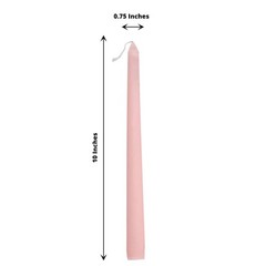 72 Rose Gold Premium 10″ Taper Candles Unscented Dinner Party Wedding