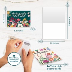 Thinking of You Cards with Envelopes – 24 Encouragement Greeting Cards, 8 Uni…