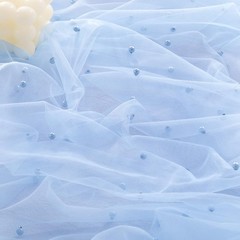 Socomi Pearl Table Runner Tulle Blue Summer Cheesecloth 10FT 10ft X 1pc,