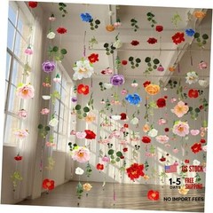 Suncalla 12 Pcs 70.8 ft Wildflower Garland Pre Strung Multi Color Floral