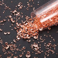 4000 Pieces Diamonds Crystals Acrylic Gems 3 mm, 6 mm and 10 mm Rose Gold