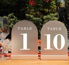 ORGANTEAM Wedding Table Numbers 1-10, Acrylic Number Frosted White Font