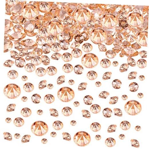 4000 Pieces Diamonds Crystals Acrylic Gems 3 mm, 6 mm and 10 mm Rose Gold