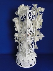 New Vintage Wilton «White Orchids» Wedding Cake Top, White Coat # 114-10736