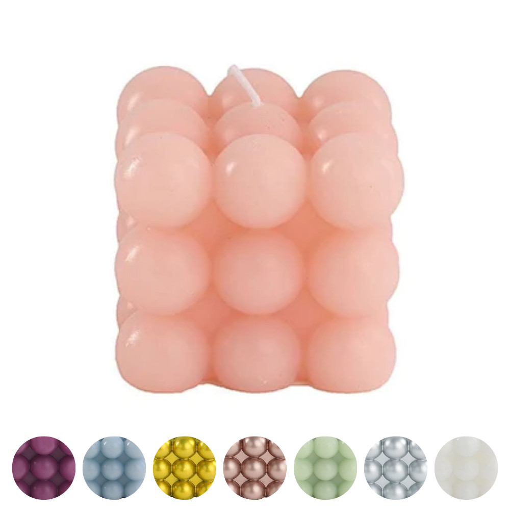 2 Bubble Cube Unscented Paraffin Wax Candles Wedding Centerpieces Party Events