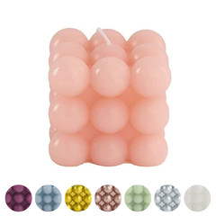 2 Bubble Cube Unscented Paraffin Wax Candles Wedding Centerpieces Party Events