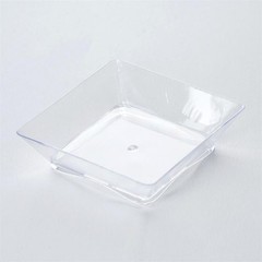 2″ PLASTIC PLATES Clear Elegant Mini Square Wedding Disposable TABLEWARE SALE