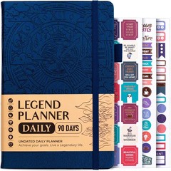 Legend Planner Daily for 3 Months – Undated Monthly Weekly & Daily Planner