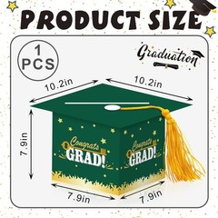 2026 Graduation Card Box Holder Green Congrats Grad Words Graduation Boxes fo…