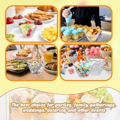 20 Pcs Clear Plastic Tulip Dessert Bowls 6 oz Small Stackable Ice Cream Bowl