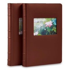Old Town 2-Pack Bonded Leather Photo Albums, Photo Album 5×7 & 4×6 Slots, Brown