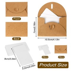 Mini Envelopes with 4.1 x 2.8 inch, 25PCS Small Cards envelopes