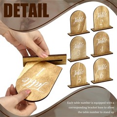 20 Pcs Wedding Wooden Table Numbers with Wooden Base Rustic Wedding Centerpieces